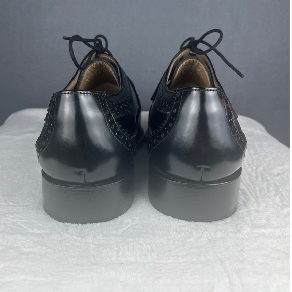 Anthony Veer Handcrafted Black Leather Wingtip Oxford Dress Shoes - Picture 4 of 8